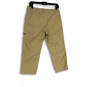 Womens Tan Flat Front Pockets Stretch Straight Leg Capri Pants Size 6 image number 2