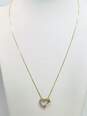 10K Yellow Gold 0.23 CTTW Diamond Heart Pendant Necklace 3.1g image number 4
