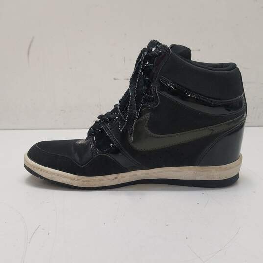 Nike Force Sky High Black Hidden Wedge Casual Sneakers Women's Size 8 image number 2