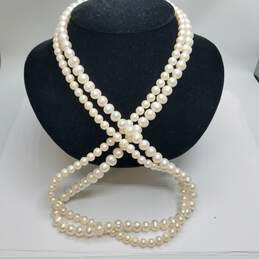 Sterling Silver Double Strand FW Pearls Necklace 151.6g alternative image
