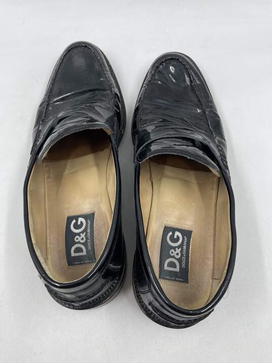 Dolce & Gabbana Black Patent Penny Loafers M 11 COA image number 6