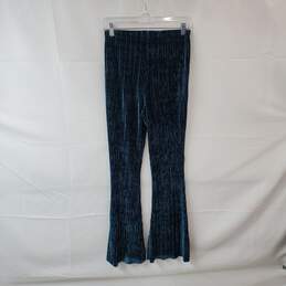 Urban Outfitters Teal Velour Textured Pull On Flare Pant WM Size M alternative image