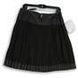 Womens Black Pleated Welt Pocket Back Zip Short A-Line Skirt Size 8 image number 2