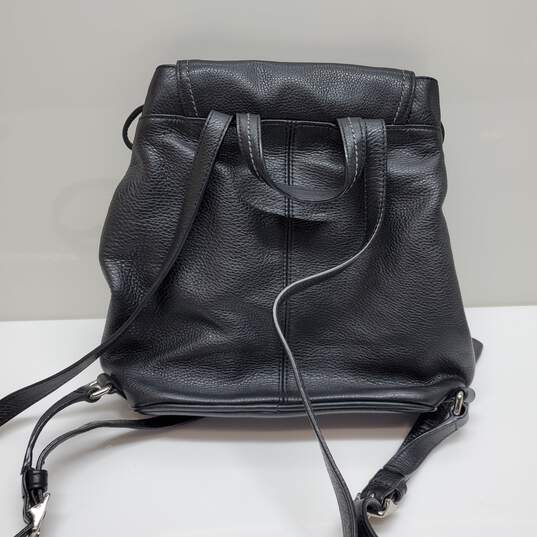 Authenticated Coach Small Black Leather Backpack image number 4