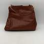 Womens Brown Leather Double Compartment Single Strap Zip Shoulder Bag image number 2