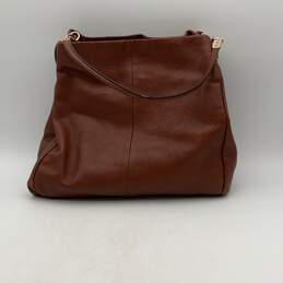 Womens Brown Leather Double Compartment Single Strap Zip Shoulder Bag alternative image