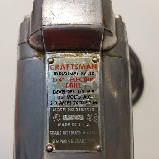 Craftsman Industrial Rated 1/4 inch Electric Drill 315.7980 image number 5