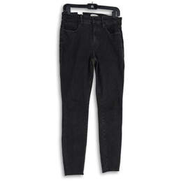 Womens Black Denim Medium Wash 5-Pocket Design Skinny Leg Jeans Size 8/29