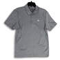Mens Gray Space Dye Spread Collar Short Sleeve Polo Shirt Size Small image number 1