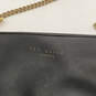 Womens Black Leather Inner Zip Pocket Semi Chain Strap Crossbody Bag image number 3