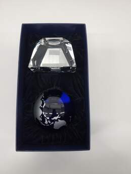 Badash Crystal Cobalt Blue & Silver Globe On Crystal Base alternative image