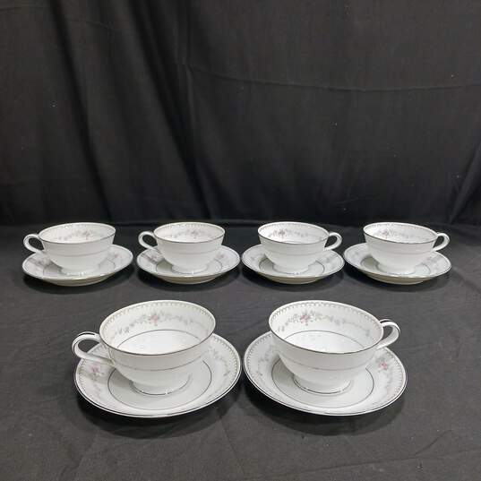 Set of 6 Noritake Fairmont Cups/Saucers image number 1
