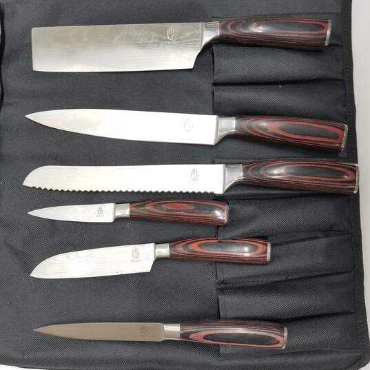 Buy the Set of 6 Fullhi Kitchen Knives w/Storage Pouch