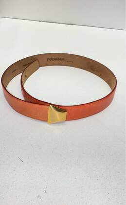 Donna Karan Orange Leather Belt Size M