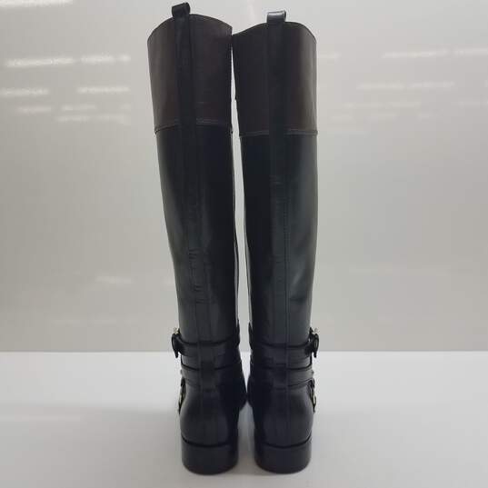 Michael Kors 'Preston' SG19F Black/Brown 17in Knee High Boots Women's Size 8.5 image number 5