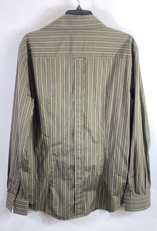 Dolce & Gabbana Men Green Striped Dress Shirt Sz 54 image number 2