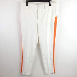 J. Lindeberg Men White/ Orange Striped Golf Pants Sz 33