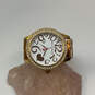 Designer Betsey Johnson Gold-Tone Rhinestones Round Dial Analog Wristwatch image number 1