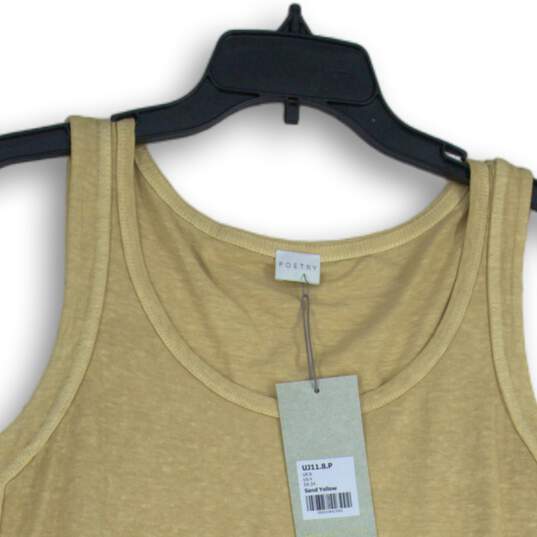 NWT Poetry Womens Yellow Wide Strap Scoop Neck Pullover Tank Top Size 4 image number 3