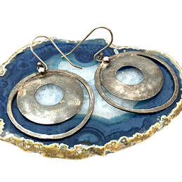 Designer Silpada 925 Sterling Silver Circles Fish Hook Dangle Earrings