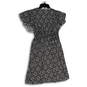 NWT Womens Black White Smoked Ruffle Short Sleeve Fit & Flare Dress Size L image number 4