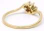 10K Yellow Gold Pearl Diamond Accent Bypass Ring 1.2g image number 5