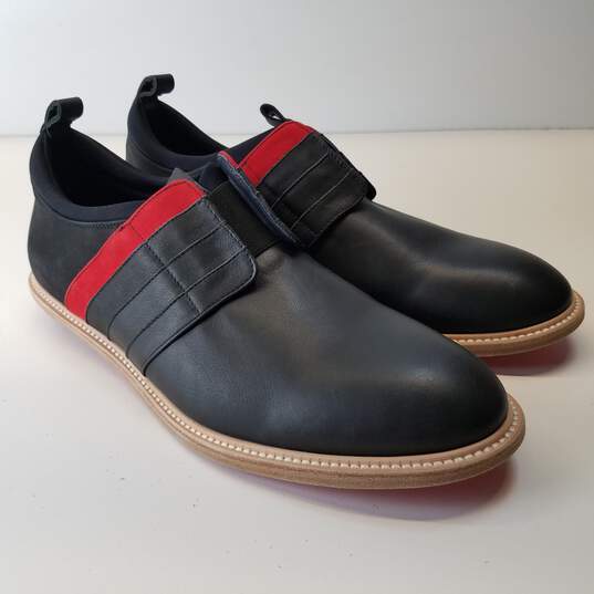 VALAS Los Angeles Charlie Black Leather Stripe Loafers Shoes Men's Size 9 image number 15