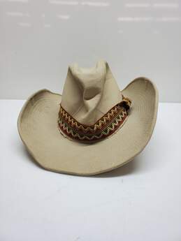 Canvas Cotton Cowboy Hat Aztec Brim