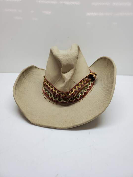 Canvas Cotton Cowboy Hat Aztec Brim image number 1