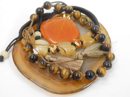 Artisan Mixed Metals Citrine, Agate, Tigers Eye & Leaf Jewelry image number 1