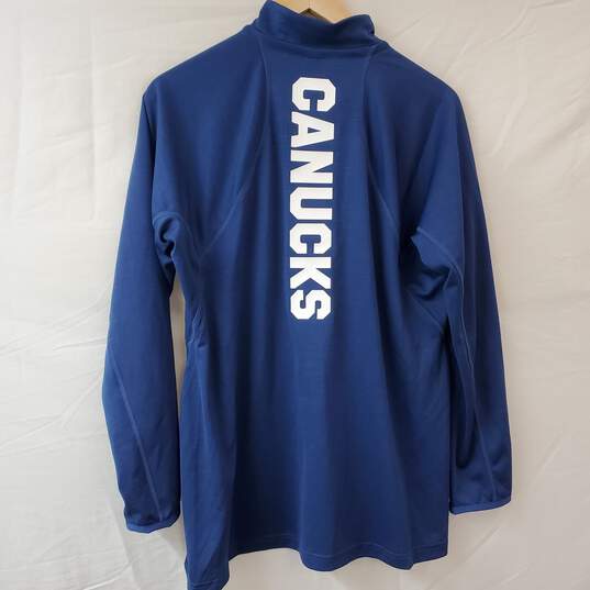 Adidas NHL Canucks 1/4 Zip LS Pullover Women's XL image number 2