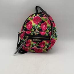 NWT Juicy Couture Womens Multicolor Floral Rose Print Zipper Backpack Bag Purse