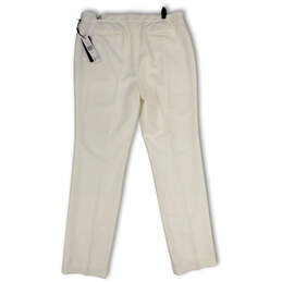 NWT Womens White Flat Front Slash Pocket Straight Leg Dress Pants Size 16 alternative image