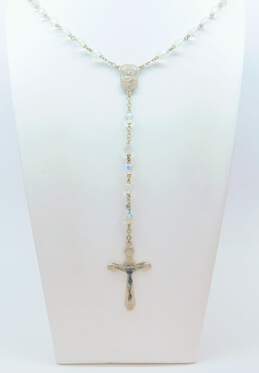 Vintage Icy Aurora Borealis Rosary Prayer Beads 45.2g alternative image