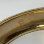Designer Stella & Dot Enamel Gold-Tone Crystal Hinged Bangle Bracelet image number 3