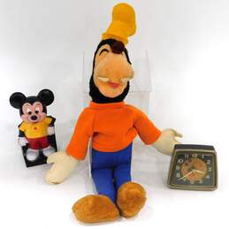 Vintage Disney Plush Bank Clock Mixed Lot