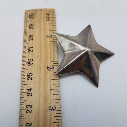 TM-96 Sterling Silver Demensional Star Brooch / Pendant 12.9g image number 2
