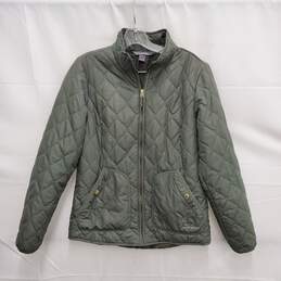 Eddie Bauer WM's Green Mod Quilted Full Zip Jacket Size M