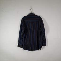 Mens Striped Virgin Wool Long Sleeve Collared Button-Up Shirt Size Large alternative image