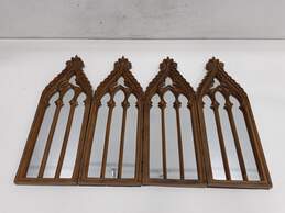 Wooden Gothic Style Folding Mirror