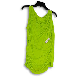 NWT Womens Green Cowl Neck Side Ruched Sleeveless Sheath Dress Size Medium