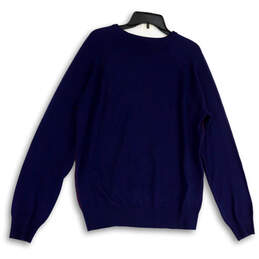 Womens Blue Purple Round Neck Long Sleeve Knitted Pullover Sweater Size L alternative image