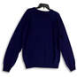Womens Blue Purple Round Neck Long Sleeve Knitted Pullover Sweater Size L image number 2