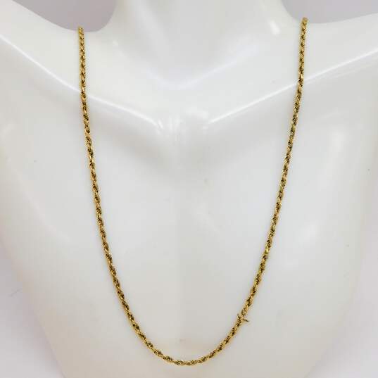 14K Yellow Gold Rope Chain Necklace for Repair 10.3g image number 2
