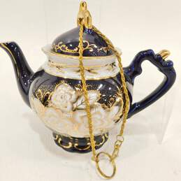 Czech Republic Original Cobalt Handmade Fine Porcelain Teapot & Teacups alternative image