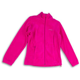 Womens Pink Regular Fit Long Sleeve Full-Zip Fleece Jacket Size M