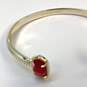 Designer Kendra Scott Gold-Tone Red Drusy Stone Fashionable Cuff Bracelet image number 4
