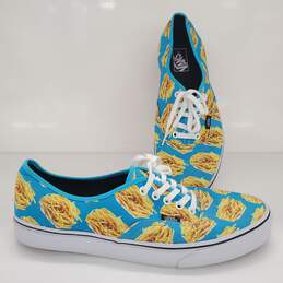Men's Vans Off The Wall Blue And Yellow French Fries Sneaker Shoes Size 10