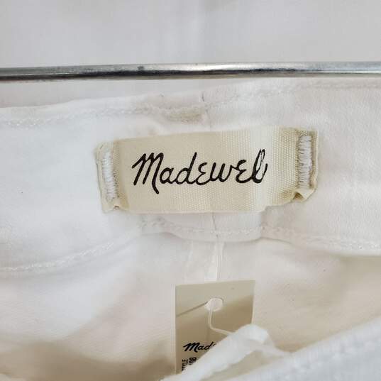 Madewell White Cotton Blend High Rise Raw Hem Skinny Jean WM Size W 36 NWT image number 3