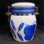 Vintage Blue and White Ceramic Jar image number 1